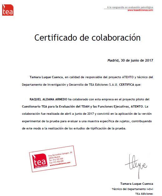 raquel aldana certificado foto